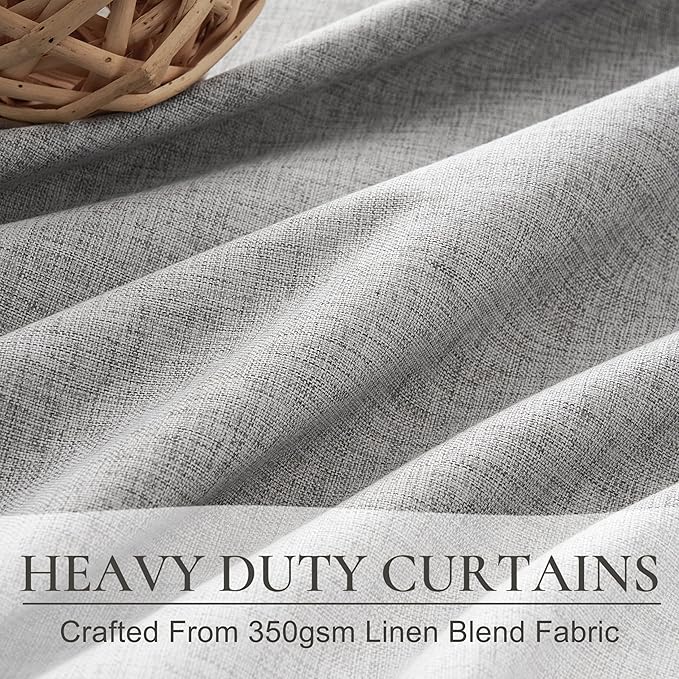 Gray 108 Inch Extra Long Blackout Curtains - Image 4