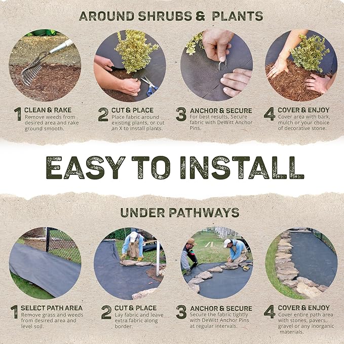 Dewitt 3-Pack Pro-5 Weed Barrier Fabric 5 oz, 4 x 250 Feet – Heavy-Duty Woven - Image 6