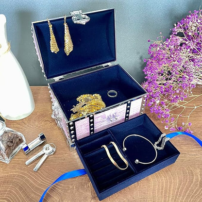 Large Double-layer Retro Metal Jewelry Chest, Pirate-style Lion Head Relief - Image 4