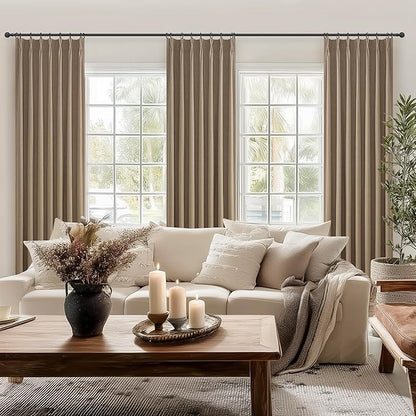 RustBrown Linen Pinch Pleated Blackout Curtains & Drapes 96 Inch Long - Image 6