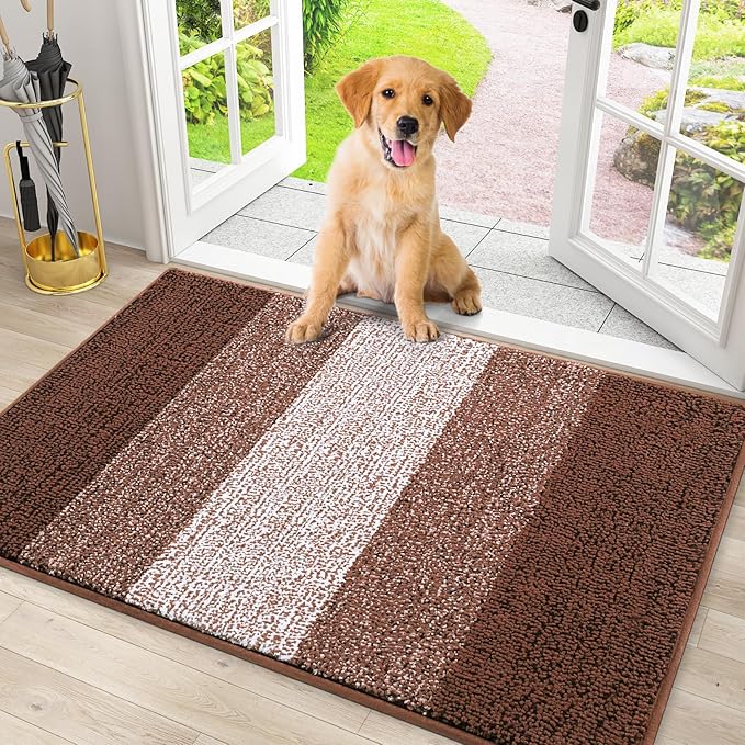 Smiry Dog Door Mat for Muddy Paws, Absorbs Moisture and Dirt, Low-Profile by Smiry