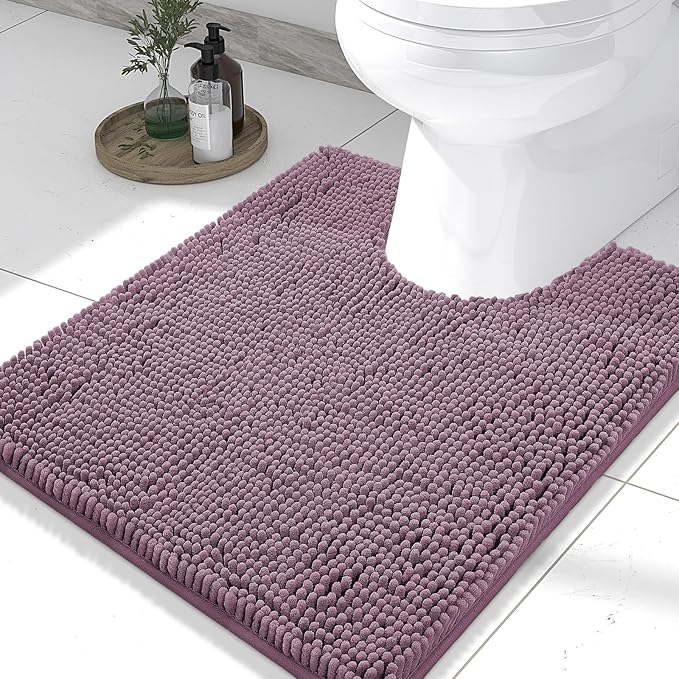 Smiry Luxury Chenille Toilet Rugs U-Shaped 24x20, Soft Absorbent Non-Slip by Smiry