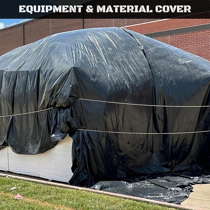 Plastic Sheeting Roll 6 MIL Black Polyethylene Heavy Duty Poly Film - Image 4