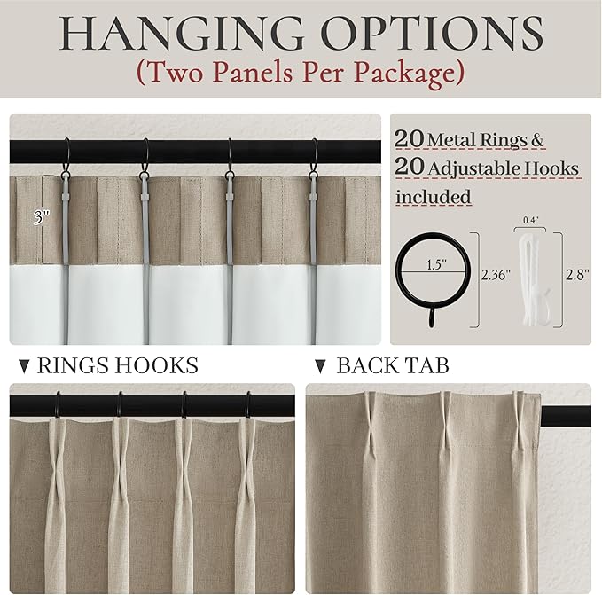 Pinch Pleated Blackout Curtains 60 Inches Wide - Image 5