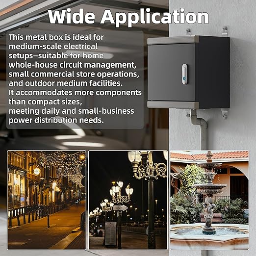 Joinfworld Outdoor Electrical Metal Box 11.8" x 11.8" x 7" Weatherproof Outdoor - Image 6