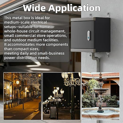 Joinfworld Outdoor Electrical Metal Box 11.8" x 11.8" x 7" Weatherproof Outdoor - Image 6