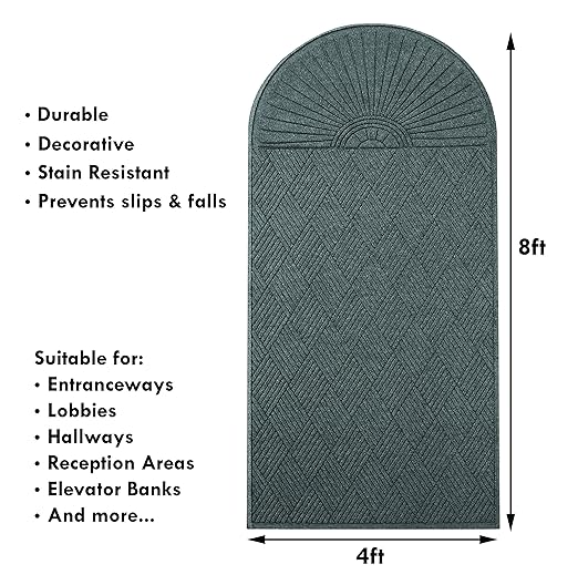 Guardian EcoGuard Diamond w/Single Fan Indoor Wiper Floor Mat, Recycled Plactic - Image 3