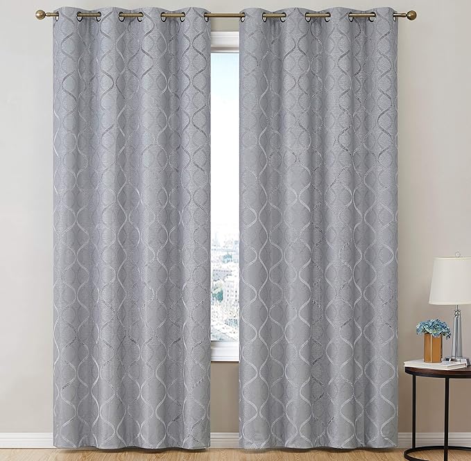 HLC.ME Grey Blackout Curtains for Bedroom - Image 2