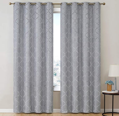 HLC.ME Versailles Lattice Flocked 100% Complete Blackout Thermal Insulated - Image 2