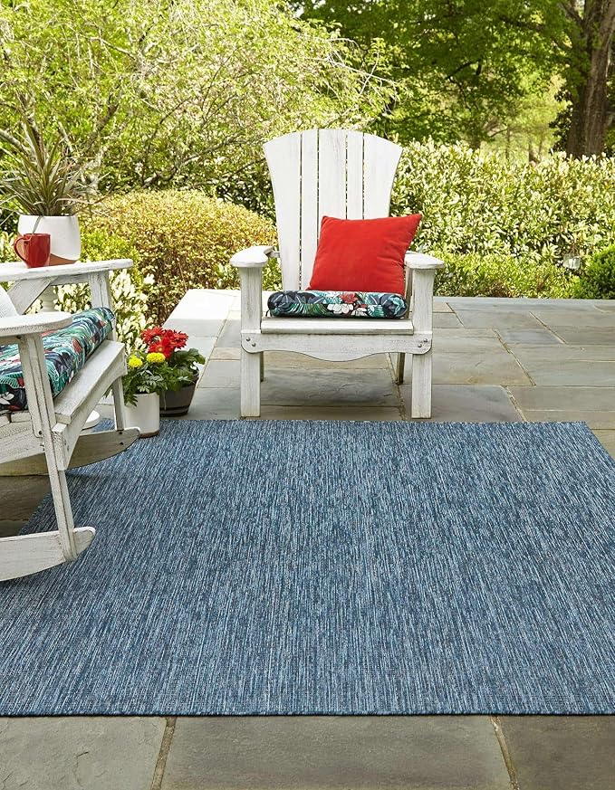 Unique Loom Outdoor Solid Collection Area Rug - Image 2