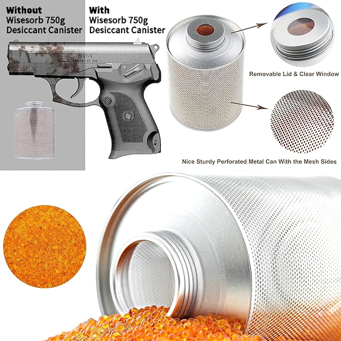 750 Grams 6pcs Gun Safe Dehumidifier, Reusable Canister Desiccant Dehumidifier - Image 4