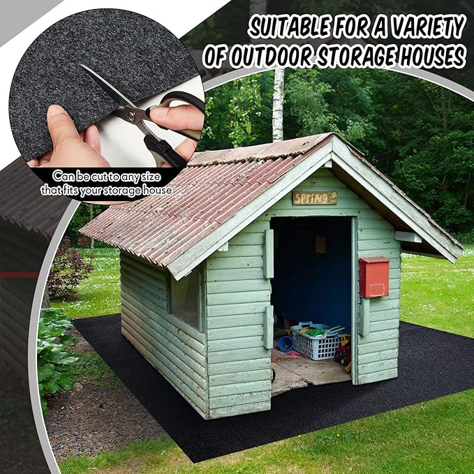 Haull Waterproof Outdoor Storage Shed Mat, 10x10 ft, Felt Surface, Non Slip - Image 6