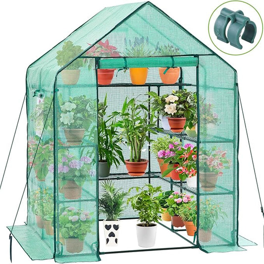 Greenhouse for Outdoors with Screen Windows, Ohuhu Upgraded 4 Tiers 11 Shelves by Ohuhu