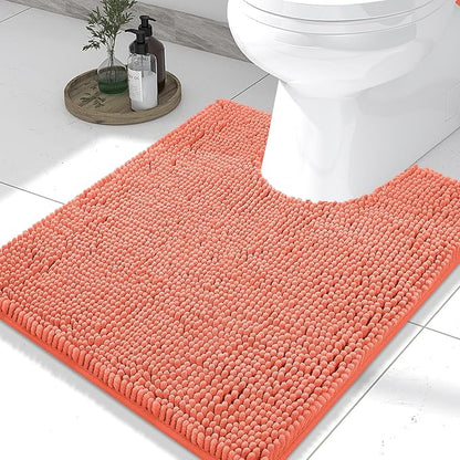 Smiry Luxury Chenille Toilet Rugs U-Shaped 24x20, Soft Absorbent Non-Slip by Smiry