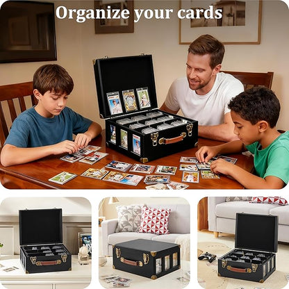 Graded Card Storage Box with Display Window, Wood Card Case - Image 6