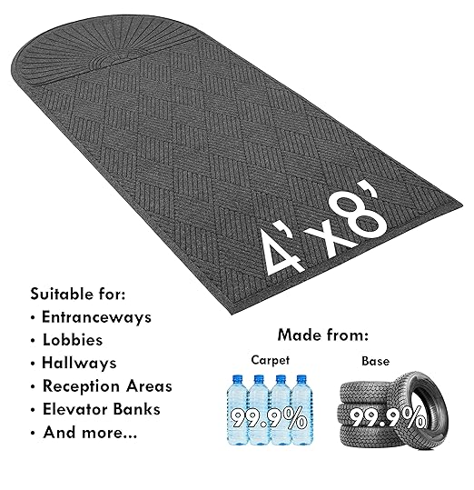 Guardian EcoGuard Diamond w/Single Fan Indoor Wiper Floor Mat, Recycled Plactic - Image 4
