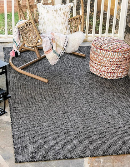 Unique Loom Collection Casual Transitional Solid Heathered Indoor/Outdoor - Image 2