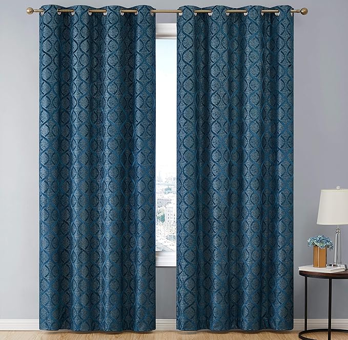 HLC.ME Versailles Lattice Flocked 100% Complete Blackout Thermal Insulated - Image 2