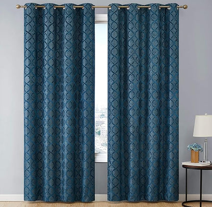 HLC.ME Versailles Lattice Flocked 100% Complete Blackout Thermal Insulated - Image 2