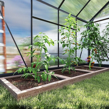 Outsunny 6' x 8' Greenhouse for Outdoors, Polycarbonate Greenhouse - Image 9