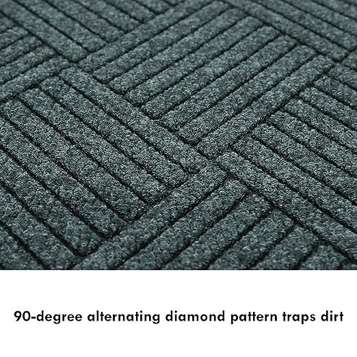 Guardian EcoGuard Diamond w/Double Fan Indoor Wiper Floor Mat, Recycled Plactic - Image 4