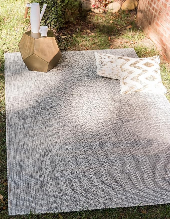 Unique Loom Collection Casual Transitional Solid Heathered Indoor/Outdoor by UniqueLoom