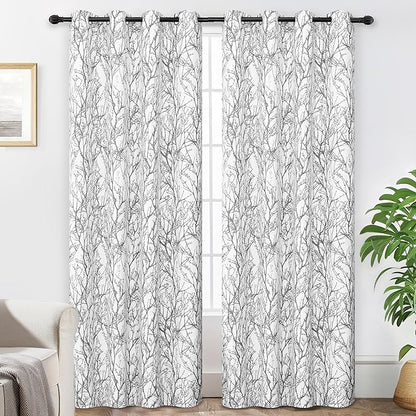 DriftAway Tree Branch Blackout Curtains Double Layer 102 Inches Long by DriftAway