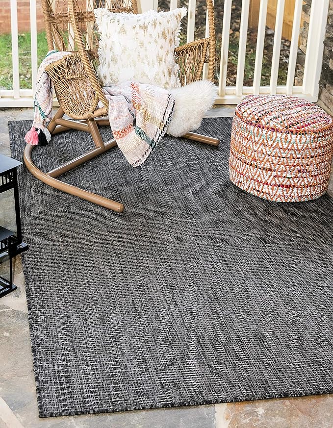 Unique Loom Collection Casual Transitional Solid Heathered Indoor/Outdoor - Image 4