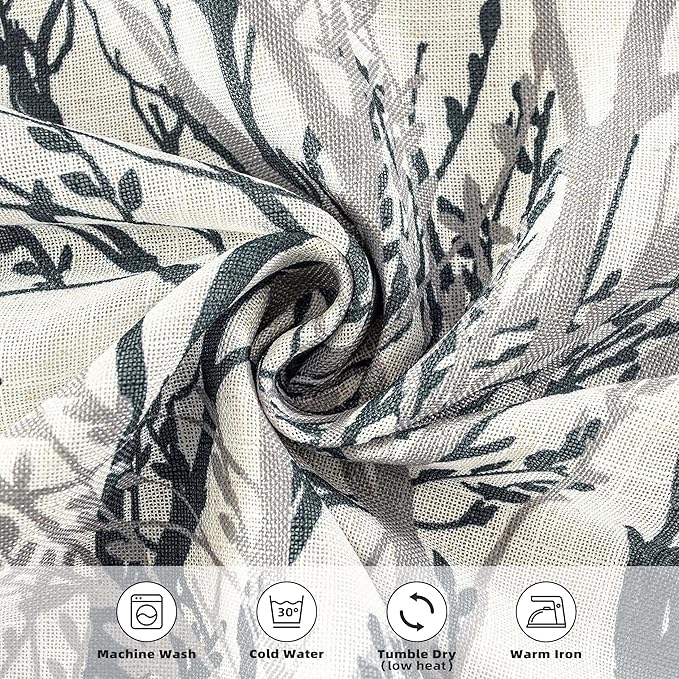 DriftAway Linen Printed Blackout Curtains Tree Branch Pattern Double Layer 84 - Image 4