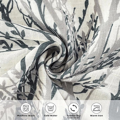 DriftAway Linen Printed Blackout Curtains Tree Branch Pattern Double Layer 84 - Image 4
