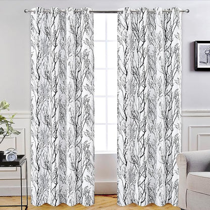 DriftAway Tree Branch Blackout Curtains Double Layer 96 Inches Long by DriftAway