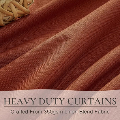Fall Burnt Orange Curtains Blackout 105 Inches Long 2 Panels Set, Terracotta - Image 4