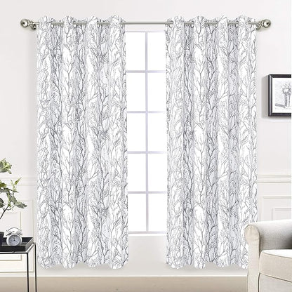 DriftAway Tree Branch Blackout Curtains Double Layer 63 Inches Long by DriftAway