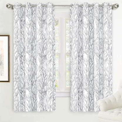 DriftAway Tree Branch Blackout Curtains Double Layer 72 Inches Long by DriftAway