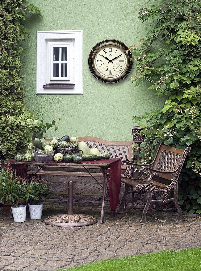 Infinity Instruments Forecaster Indoor/Outdoor Wall Clock, Thermometer - Image 3