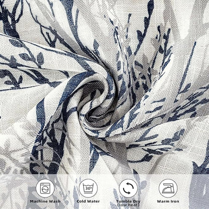DriftAway Linen Printed Blackout Curtains Tree Branch Pattern Double Layer 84 - Image 3