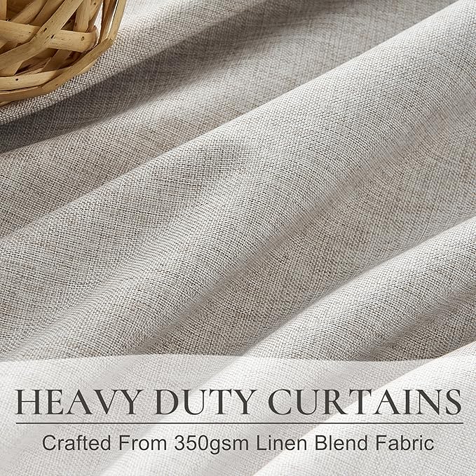 Natural Melange Short Small Window Room Darkening Curtains 54 Inches Long - Image 3