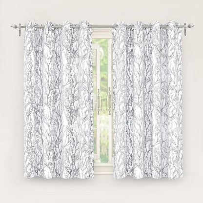 DriftAway Tree Branch Blackout Curtains Double Layer 54 Inches Long by DriftAway