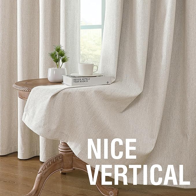 H.VERSAILTEX Chenille Linen Curtains 108 inches Long 100% Black Out Curtains - Image 6