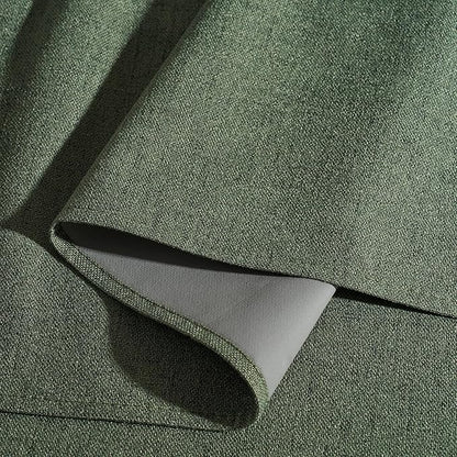 RYB HOME Olive Green 100% Blackout Linen Curtains 102 inches Long, Luxury - Image 4