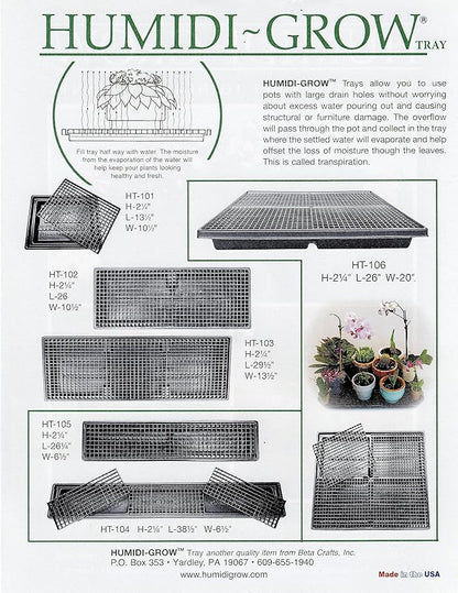 HT-101 Humidity Tray Black 10.5" x 13.5" x 2.25" - Image 5