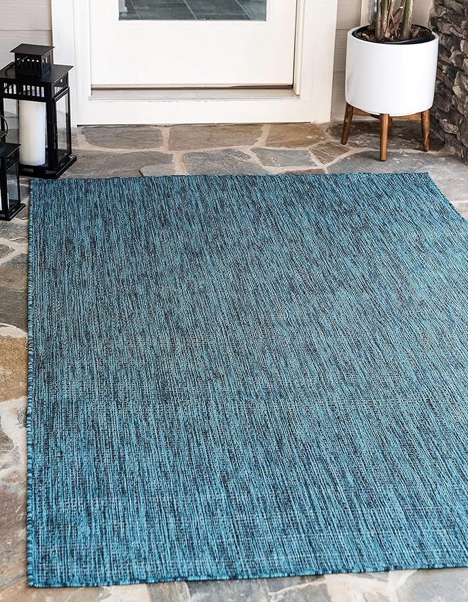 Unique Loom Collection Casual Transitional Solid Heathered Indoor/Outdoor - Image 2