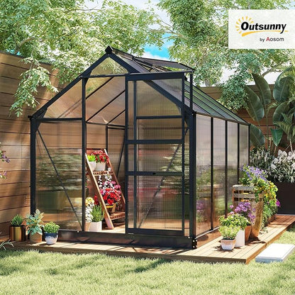 Outsunny 6' x 8' Greenhouse for Outdoors, Polycarbonate Greenhouse - Image 2