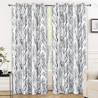 DriftAway Tree Branch Blackout Curtains Double Layer 84 Inches Long by DriftAway