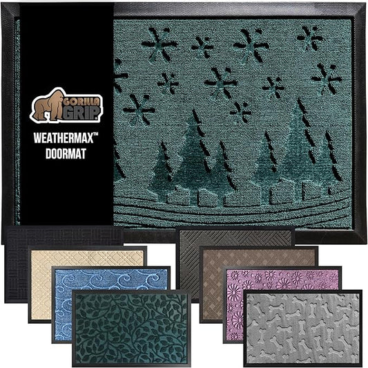 GORILLA GRIP 100% Waterproof All-Season WeatherMax Doormat, US Designed Natural by GorillaGrip
