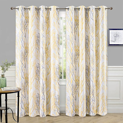 DriftAway Tree Branch Blackout Curtains Double Layer 84 Inches Long by DriftAway