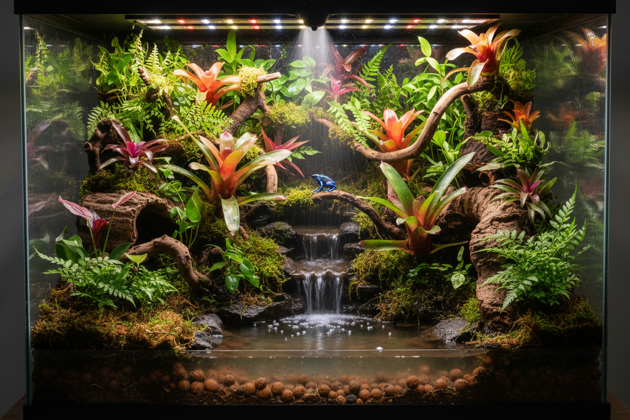 Vivariums 🦎
For reptile, amphibian, and exotic plant enthusiasts, our vivariums provide the perfect controlled environment. Thoughtfully curated for proper temperature, humidity, and habitat design, they offer both style and practicality for your creatures to flourish. (make it real photo)